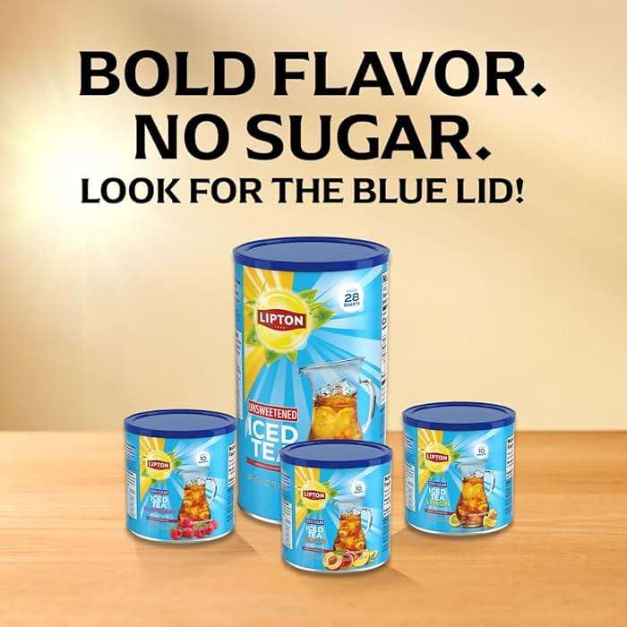Lipton Zero Sugar Raspberry Iced Tea Mix 6-Pack - Instant Tea Powder Makes 60 Quarts Total, Sugar Free Black Tea with Natural Raspberry Flavor, Kosher Certified - Image 10