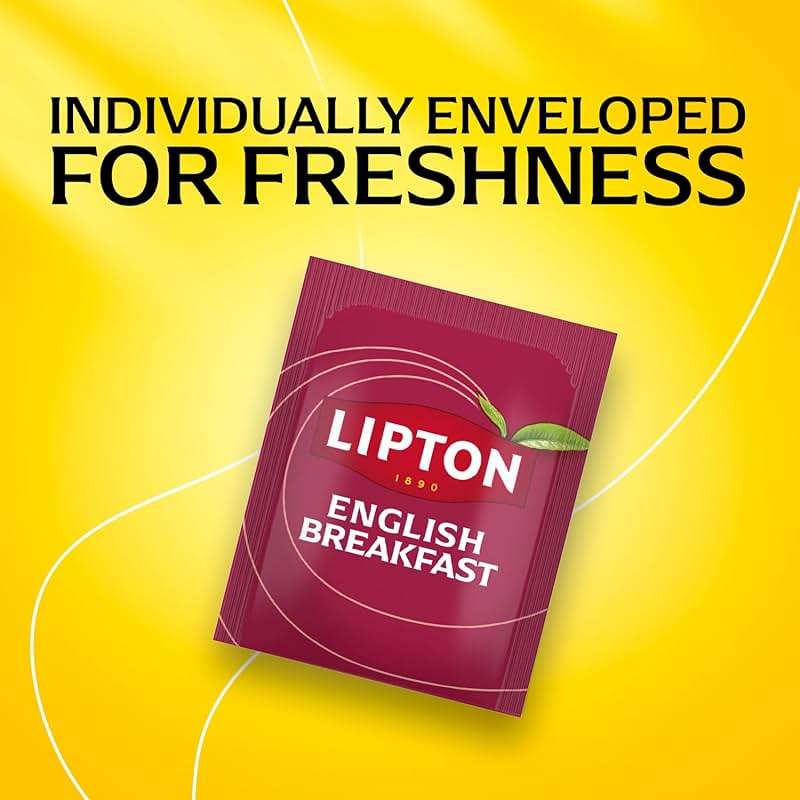 Lipton English Breakfast Black Tea Bags, Caffeinated Classic Tea, Rich, Aromatic Flavor, 20 Total Bags - Image 5