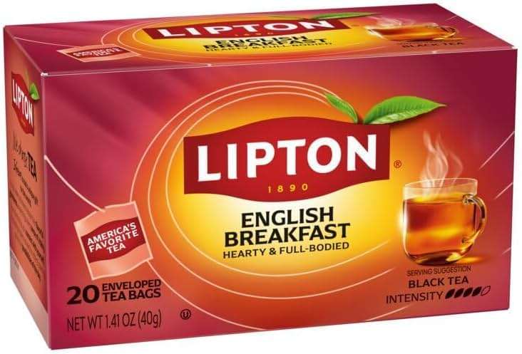 Lipton English Breakfast Black Tea Bags, Caffeinated Classic Tea, Rich, Aromatic Flavor, 20 Total Bags - Image 9