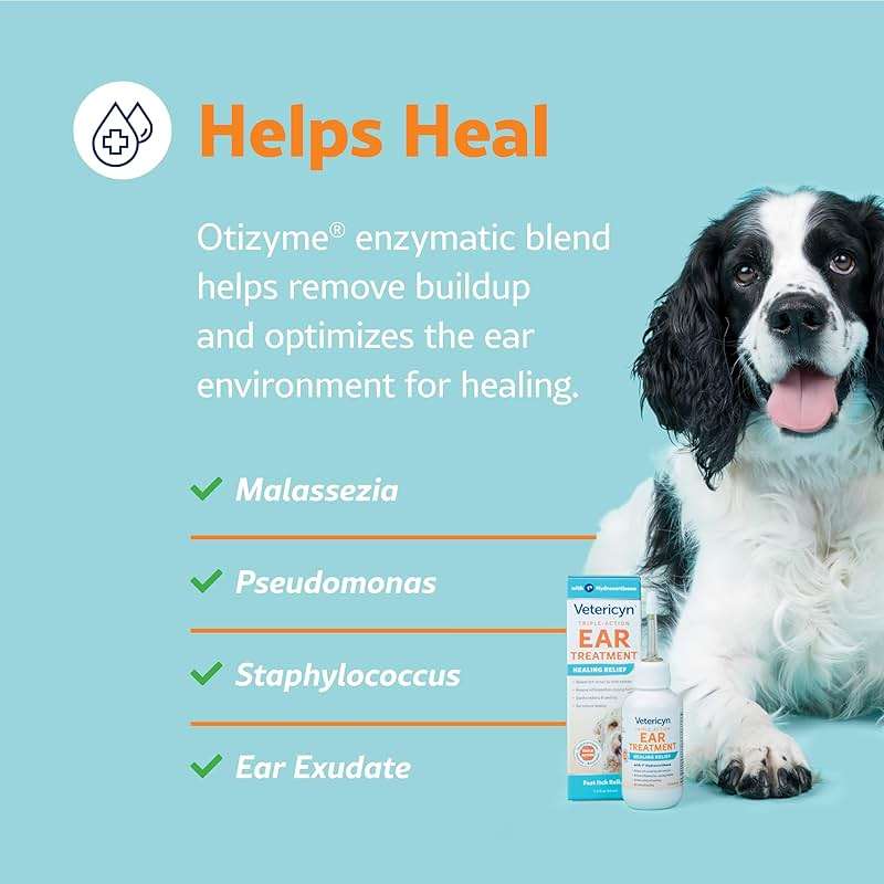 Vetericyn Triple-Action Ear Treatment for Dogs & Cats - 1% Hydrocortisone Ear Drops for Dog Ear Infection Relief - Fast Itch Relief & Healing with Otizyme Blend. 1.5 Ounce - Image 8