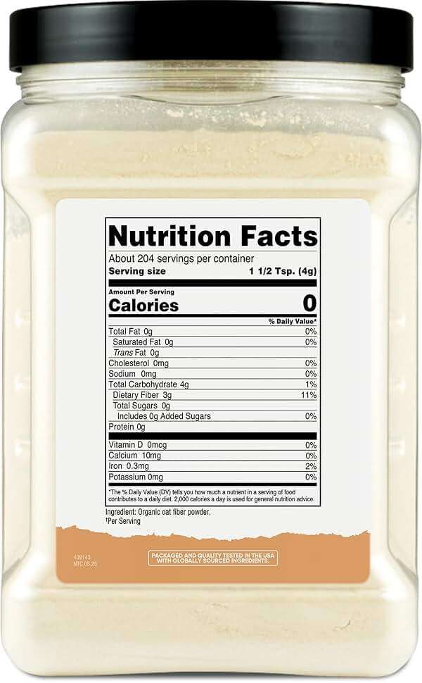 Nutricost Pantry Organic Oat Fiber (1.8 Pounds) Stone Ground Oats - 3 Grams of Dietary Fiber, USDA Organic - Image 2