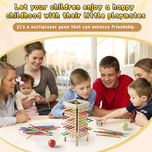 Pinshoon Montessori Game Wooden Board Game, Multiplayer for Kids 4-8, Math Educational, Fine Motor Skill Toy for Girls Boys, Classic Fun Games for Age 3 4 5 6 7 8 Girls Boys Gifts - Image 5