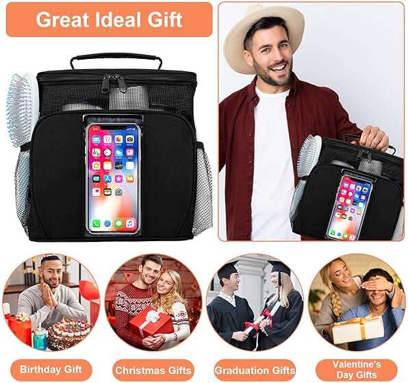 Dorm Room Essentials for Guys, Quick Dry Mesh Shower Caddy, Travel Toiletry Bag for Men and Women, Travel Cruise Ship Camping Essentials, Large Makeup Organizer for Full-Sized Toiletries Gifts for Men - Image 6