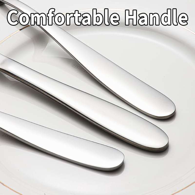 60-Piece Stainless Steel Silverware Set for 12 Amafox Kitchen Flatware Cultery Set Dinner Spoons and Forks Knives Set for Daily Use Party Dishwasher Safe Mirror-Polished - Image 5