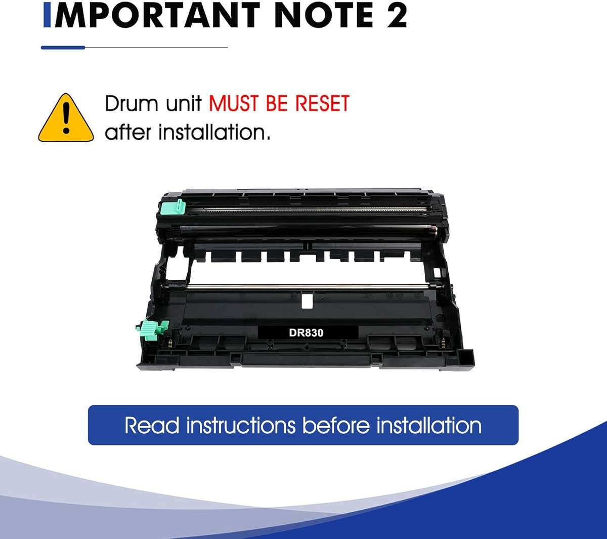 DR830 Drum Unit DR-830 Black 2-Pack Replacement for Brother DR830 DR 830 DR-830 HL-L2400D L2405W L2460DW L2460DWXL L2865DW L2480DW DCP-L2640DW MFC-L2807DW L2820DW L2820DWXL Printer (Not Toner) - Image 3