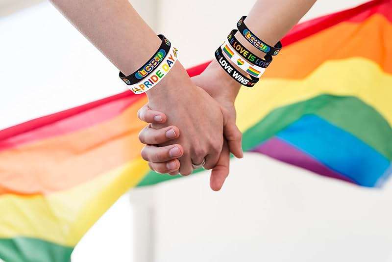 Moon Boat 144PCS Pride Month Wristbands Bulk: Rainbow Silicone Rubber Gay Bracelets Accessories for LGBT Parade, Party Favors, Decorations Giveaways - Image 6