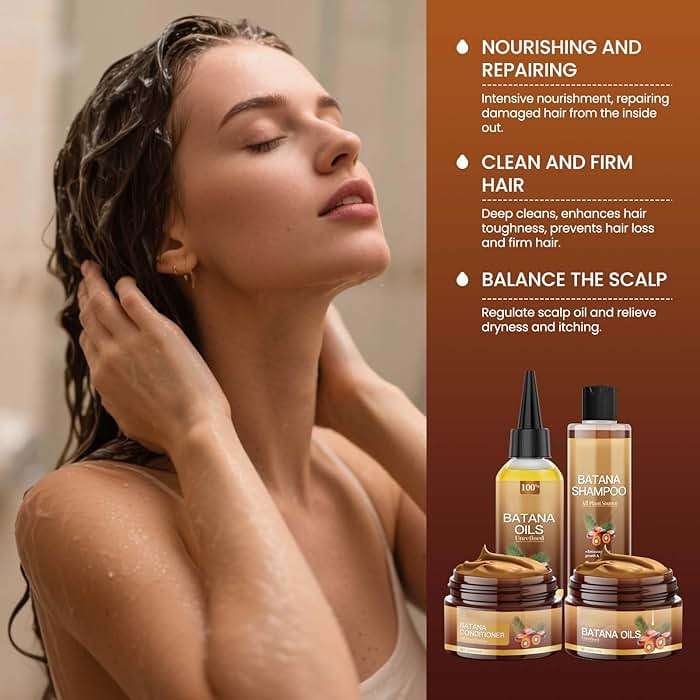 Batana Oil Shampoo and Conditioner Set - Unrefined Batana Mask & Oil for Hair Growth & Loss, Natural Care Set for All Hair Types - Image 3