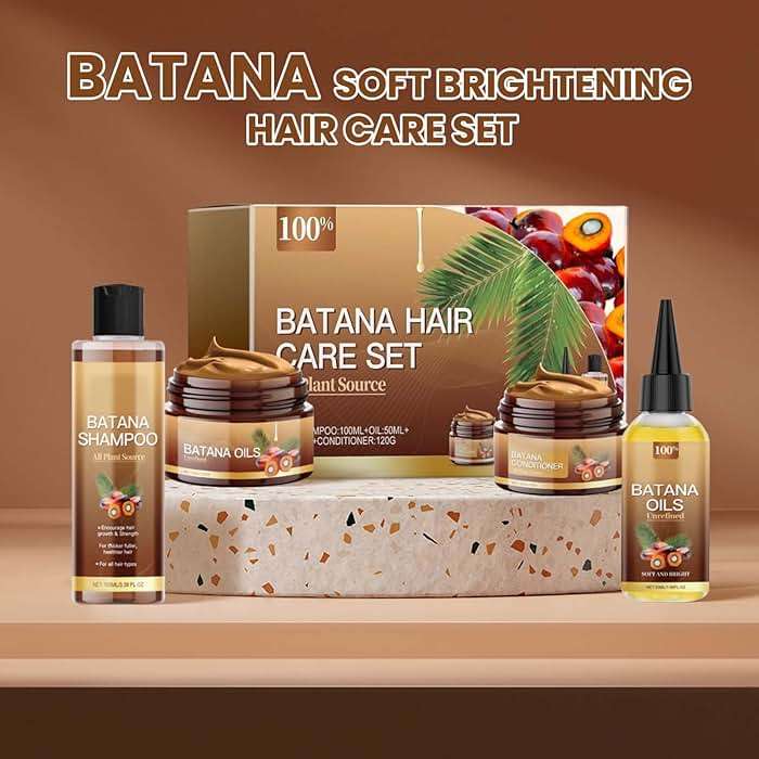Batana Oil Shampoo and Conditioner Set - Unrefined Batana Mask & Oil for Hair Growth & Loss, Natural Care Set for All Hair Types - Image 5