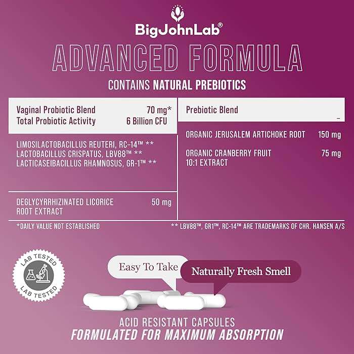 BIGJOHNLAB® - Women’s Vaginal Probiotics – PH Balance, Odor Control, Yeast, Microbiome & Feminine Health – 6B CFU, Licorice Root – Clinically Tested for Freshness & Balance – 30 CT - Image 7