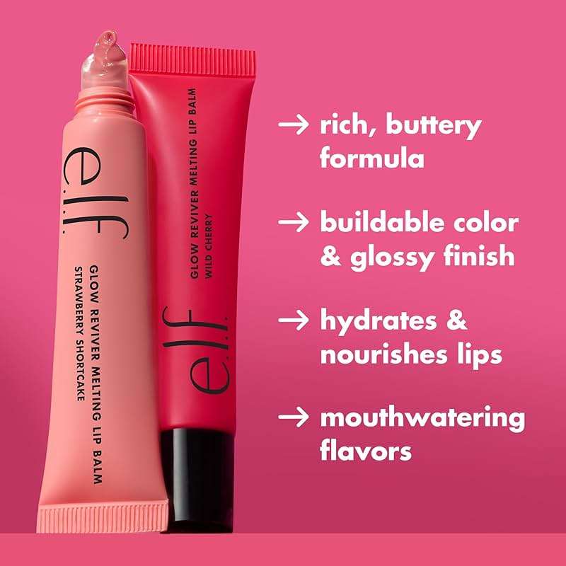e.l.f. Glow Reviver Melting Lip Balm, Hydrating Tinted Lip Balm For A Glossy Finish & Soft, Supple Lips, Vegan & Cruelty-Free, Yummy Gummy - Image 3