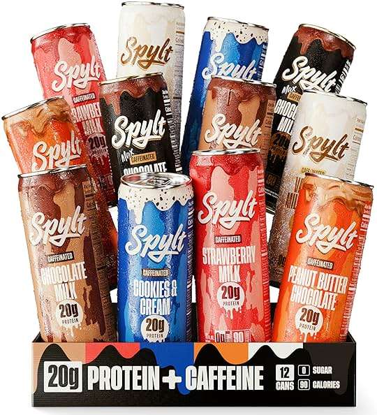 Spylt High Protein Milk - 6 Flavor Variety Pack with 60mg Caffeine & 20g Protein - 90 Calories, Ready to Drink, Sugar Free, Lactose Free Milk, Perfect for Workout Recovery & Afternoon Pick Me Up - 12 Count - Packaging May Vary - Image 1