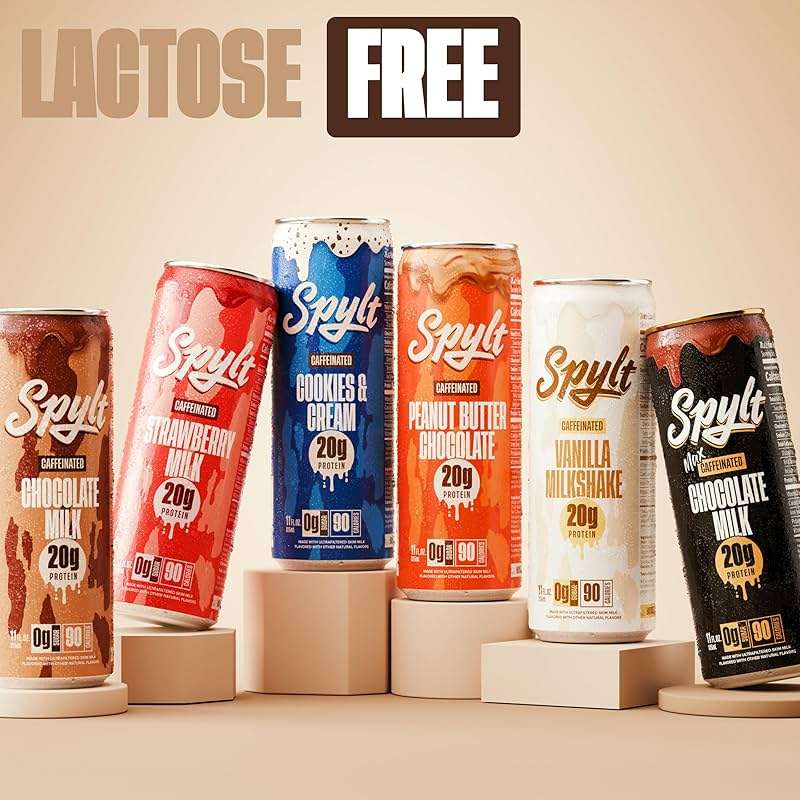 Spylt High Protein Milk - 6 Flavor Variety Pack with 60mg Caffeine & 20g Protein - 90 Calories, Ready to Drink, Sugar Free, Lactose Free Milk, Perfect for Workout Recovery & Afternoon Pick Me Up - 12 Count - Packaging May Vary - Image 6