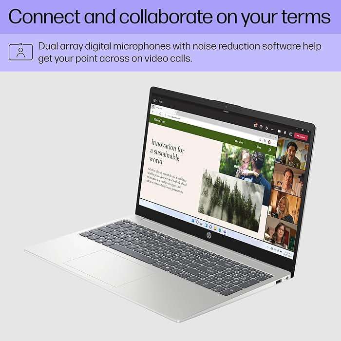 HP 15.6 inch Laptop, HD Touchscreen Display, AMD Ryzen 3 7320U, 8 GB RAM, 128 GB SSD, AMD Radeon Graphics, Windows 11 Home in S Mode, Natural Silver, 15- fc0099nr - Image 3