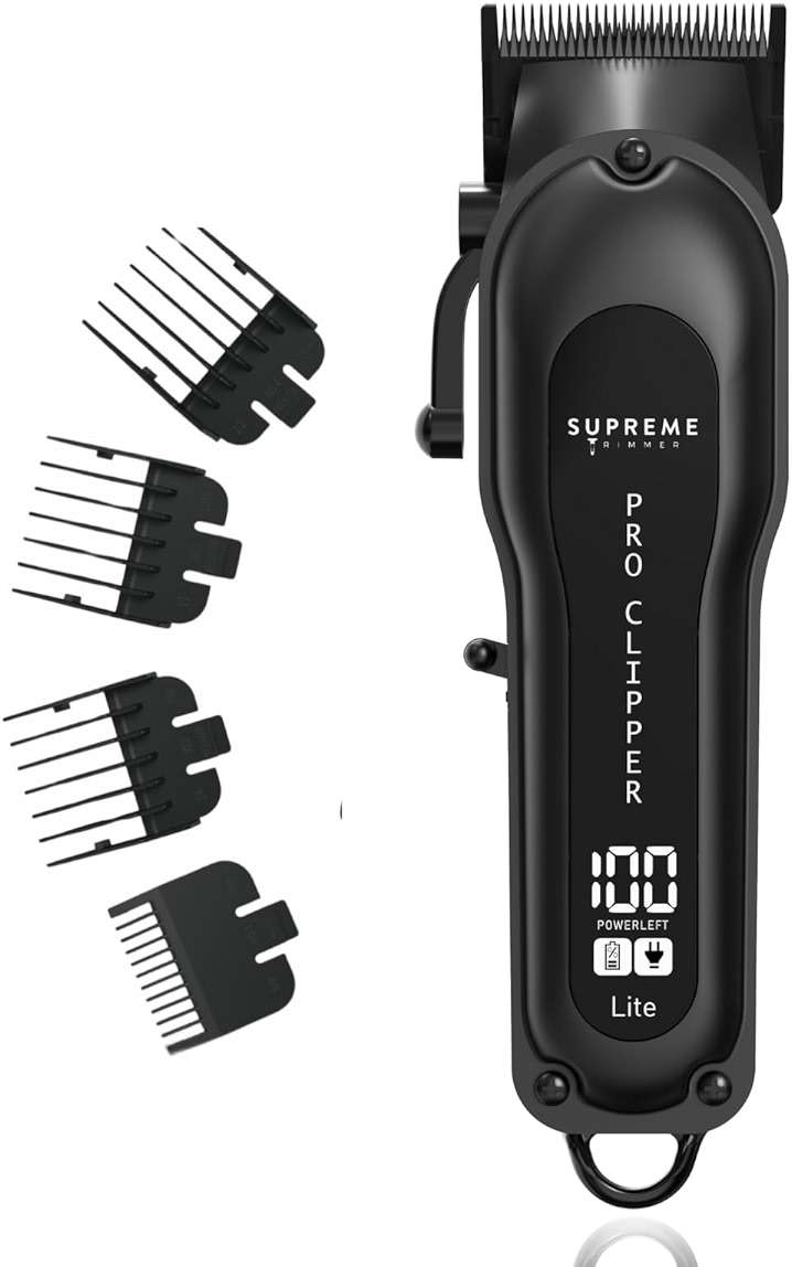 Supreme Trimmer Pro Clipper Lite | 210 Min Run Time Professional Hair Cutting Tool Set + Hair Comb, Scissors & Fade Blade | STC5000 - Image 1