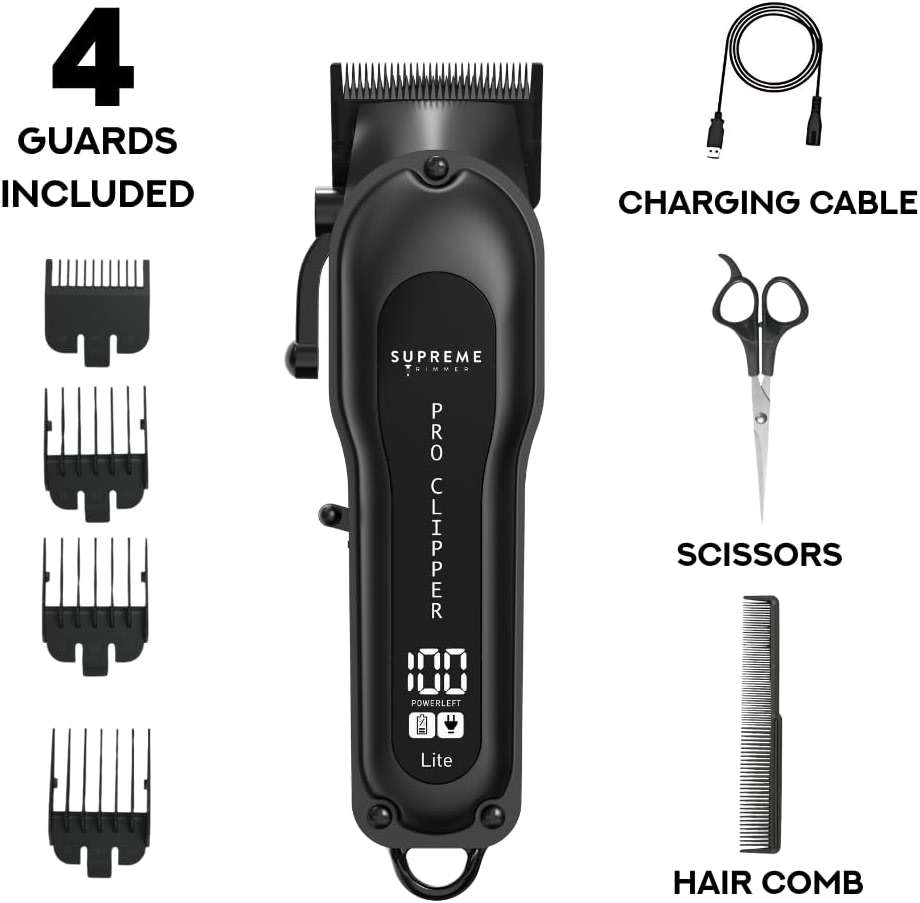 Supreme Trimmer Pro Clipper Lite | 210 Min Run Time Professional Hair Cutting Tool Set + Hair Comb, Scissors & Fade Blade | STC5000 - Image 5