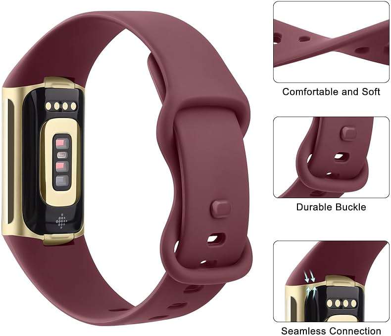 Vancle Band for Fitbit Charge 6 Bands/Fitbit Charge 5 Bands Women Men[8 PACK], Classic Soft Sport Straps Wristbands - Image 3