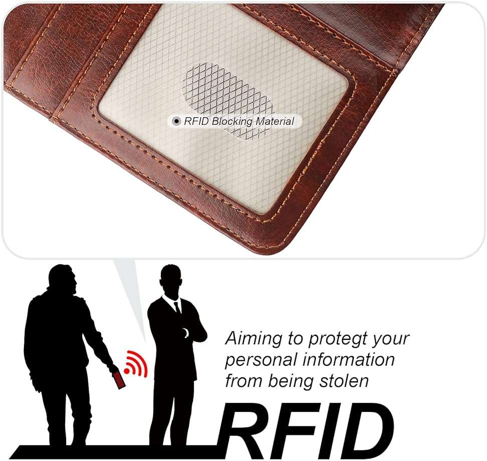 Bocasal Detachable Wallet Case for iPhone 17e/16e RFID Blocking Card Slots Holder Premium PU Leather Magnetic Kickstand Shockproof Wrist Strap Removable Flip Protective Cover 6.1 Inch 5G (Brown) | RFID Blocking - Image 4