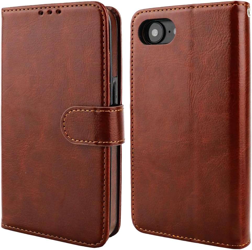 Bocasal Detachable Wallet Case for iPhone 17e/16e RFID Blocking Card Slots Holder Premium PU Leather Magnetic Kickstand Shockproof Wrist Strap Removable Flip Protective Cover 6.1 Inch 5G (Brown) | RFID Blocking - Image 9