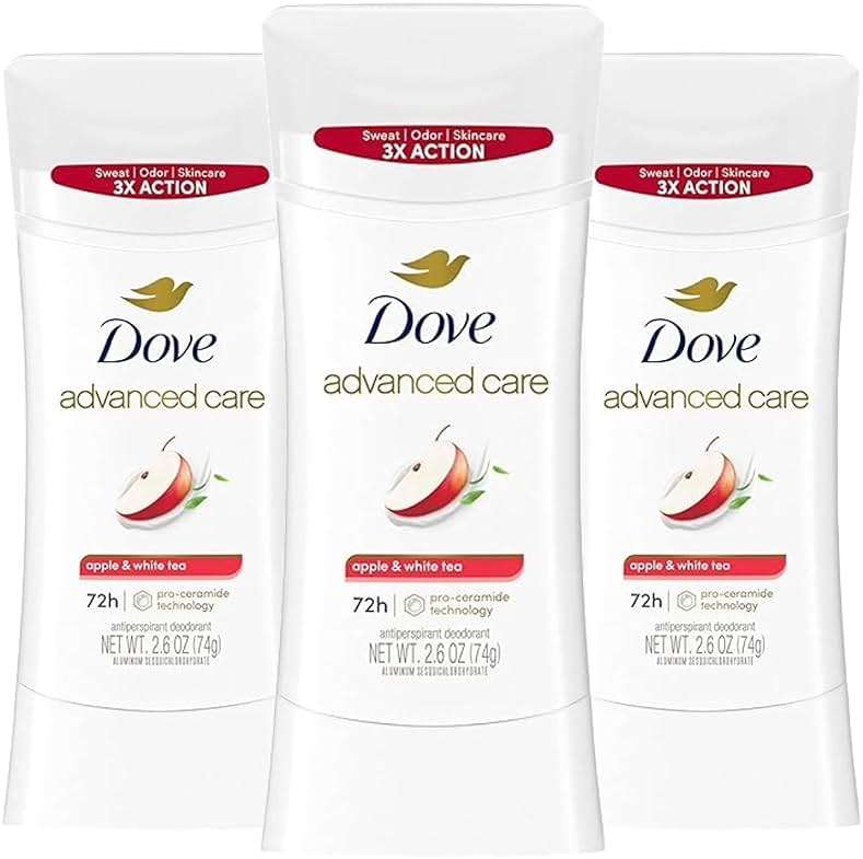 Dove Advanced Care Deodorant Stick Apple & White Tea with 72-hour Sweat & Odor Protection, 2.6 oz (Pack Of 3) - Image 1