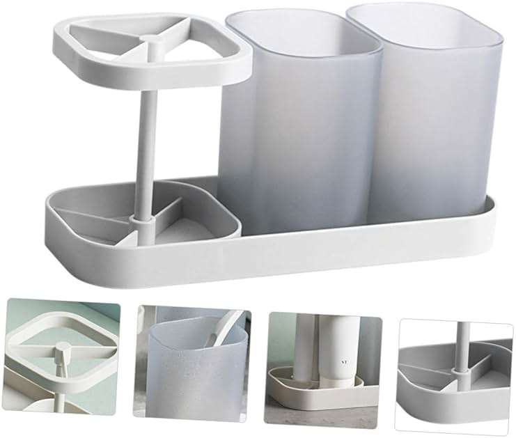 LIFKOME 1pc Storage Rack for Bathroom Supplies Toothbrush and Toiletry Holder Wash Cup Stand Easy to Clean and Store for and Hotels - Image 5