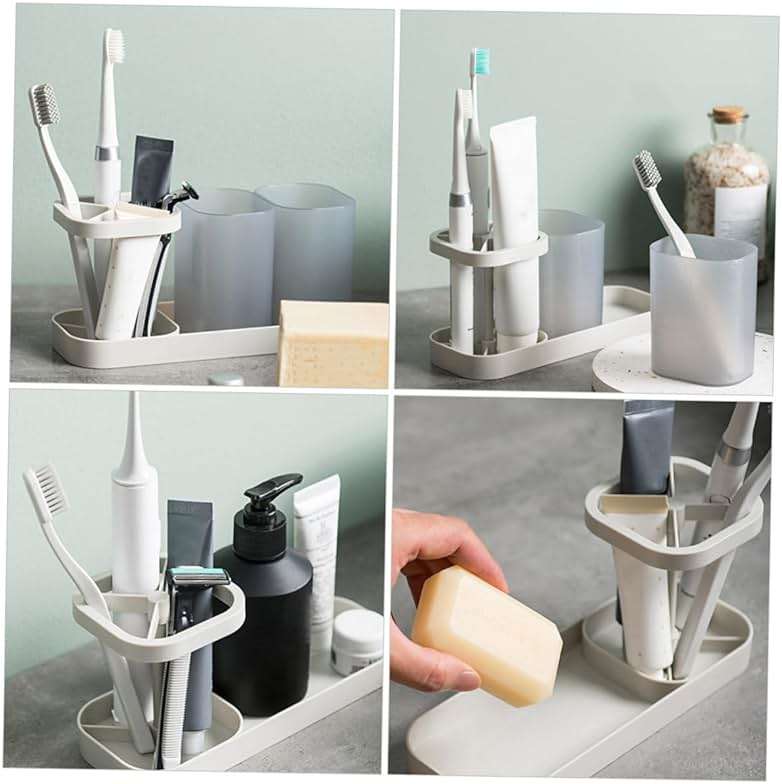 LIFKOME 1pc Storage Rack for Bathroom Supplies Toothbrush and Toiletry Holder Wash Cup Stand Easy to Clean and Store for and Hotels - Image 7