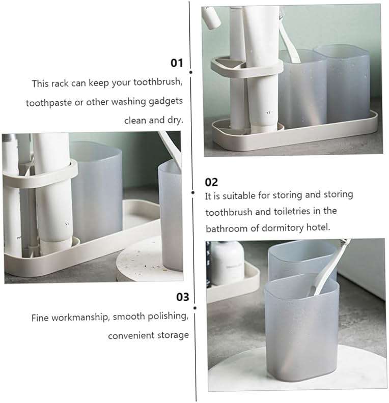 LIFKOME 1pc Storage Rack for Bathroom Supplies Toothbrush and Toiletry Holder Wash Cup Stand Easy to Clean and Store for and Hotels - Image 9