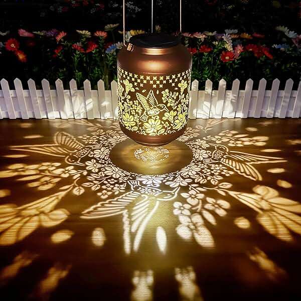 Solar Lanterns Outdoor Waterproof, Hummingbird Hanging Solar Lantern Garden Decor Birthday Gifts for Women Mom Grandma, Metal Solar Powered Lanterns Garden Decoration for Yard, Patio, Backyard, Porch - Image 4