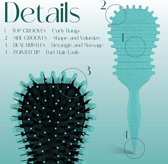 Curly Defining Brush,2025 Curly Hair Brush, Curl Define EdgeLift Brush, Shaping & Defining Curls for Women and Men,Curling Definer for Wet &Dry Hair (Green) - Image 2