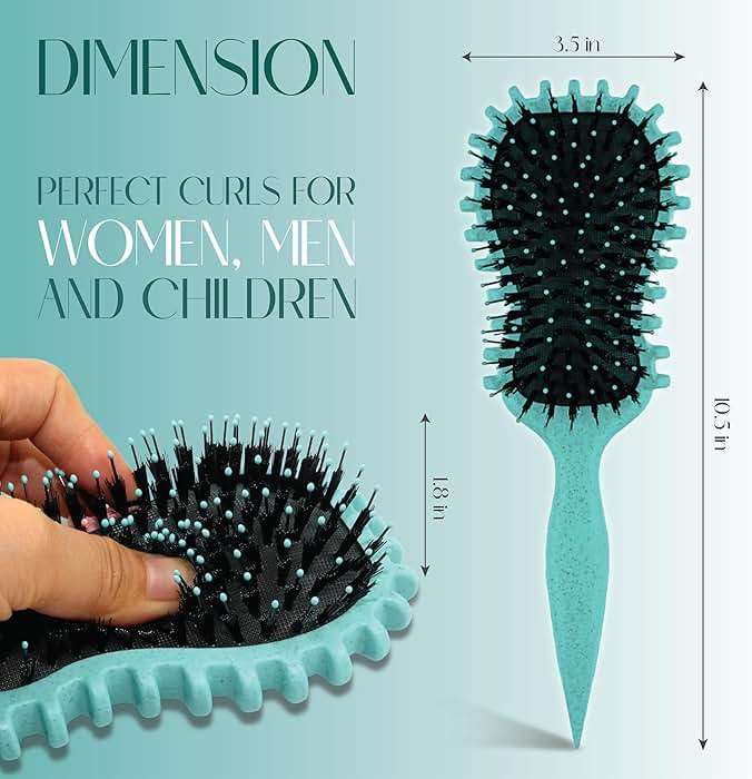Curly Defining Brush,2025 Curly Hair Brush, Curl Define EdgeLift Brush, Shaping & Defining Curls for Women and Men,Curling Definer for Wet &Dry Hair (Green) - Image 3