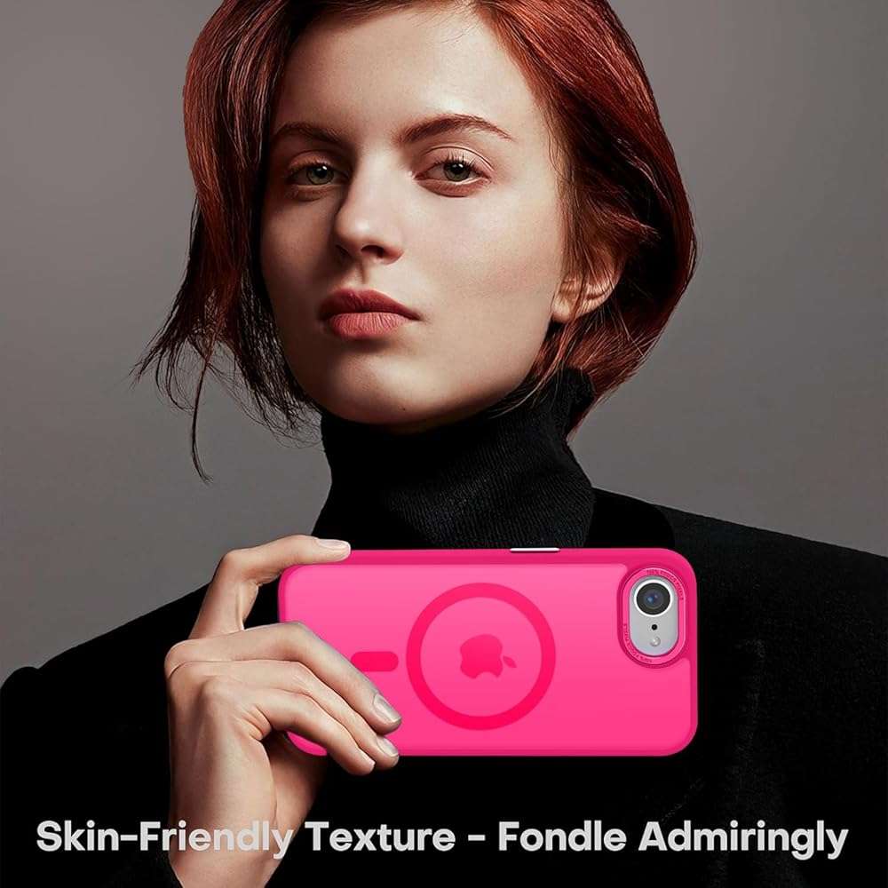 Newfuture Designed for iPhone 17e Case & iPhone 16e Case with Magnetic [13 FT Military Drop Protection] [Compatible with Magsafe] Slim Translucent Shockproof with Anti-Fingerprint Phone Case, Hot Pink - Image 7