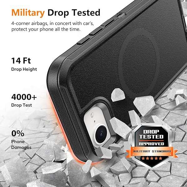 TUTUKII for iPhone 16e & iPhone 17e Case with Belt Clip Holster, Anti-Shock, Anti-Slip, Compatible with MagSafe, 3-Layer Drop Protection, Heavy Duty Magnetic Phone Case Cover 6.1", Black - Image 4