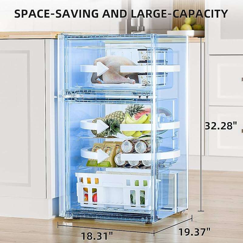 Antarctic Star Compact Refrigerator with Freezer,2 Door Mini Fridge,Adjustable Shelf,Small Fridge for Bedroom Office Dorm Kitchen,3.2 Cu.Ft.BLACK - Image 2