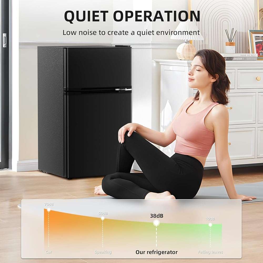 Antarctic Star Compact Refrigerator with Freezer,2 Door Mini Fridge,Adjustable Shelf,Small Fridge for Bedroom Office Dorm Kitchen,3.2 Cu.Ft.BLACK - Image 7