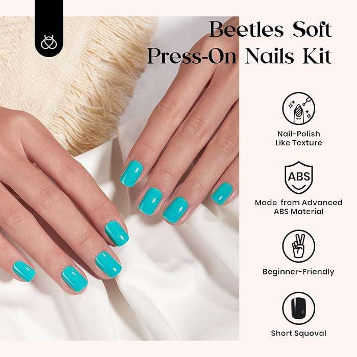 Beetles Press on Nails Kit 576Pcs 24 Colors, Short Square Press on Nails Glossy Matte With Nail Glue & Nail Tabs Stickers, Natural Fit Lightweight Fake Nails Kit Art For Women - Image 3