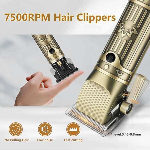 Saoilli Hair Clippers for Men Professional,Beard Trimmer Hair Trimmer Kit,Cordless Clippers and Trimmers Set,Electric Razor Shavers for Men,Nose Trimmer Mens Grooming Kit for Barber,LED Display - Image 2