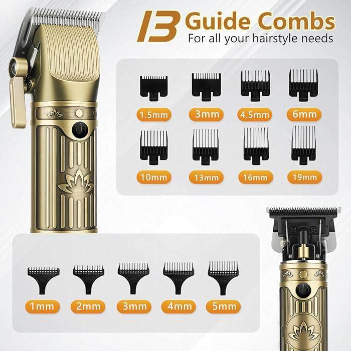 Saoilli Hair Clippers for Men Professional,Beard Trimmer Hair Trimmer Kit,Cordless Clippers and Trimmers Set,Electric Razor Shavers for Men,Nose Trimmer Mens Grooming Kit for Barber,LED Display - Image 6