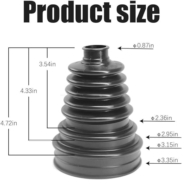BESULEN 2PCS Car CV Joint Boot Kit, Flexible Vehicle Constant Velocity Dust Cover with 6 Cable Ties, Automotive Front Rear Axle Boot Repair Tools Accessories, Universal Fit - Image 2