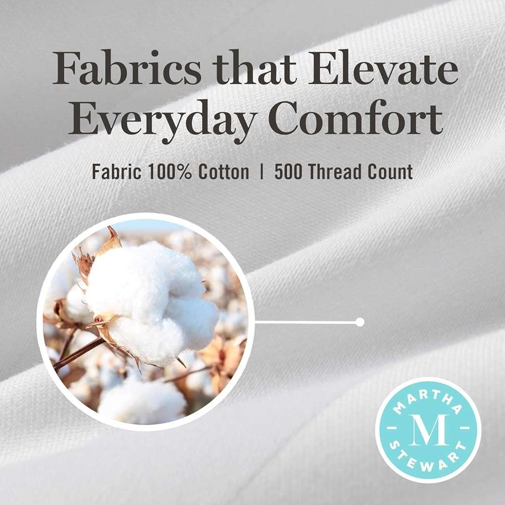 Martha Stewart Hotel Collection Pillow 500 Thread Count Damask Stripe Embroidered Feathers Soft Hypoallergenic 100% Cotton Queen Size Set of 2 - Image 5