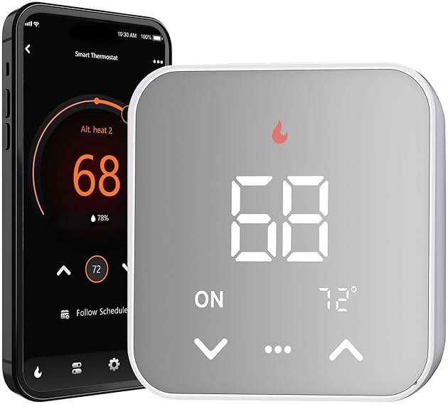 Smart Thermostat for House, WiFi Programmable Thermostat, Compatible with Alexa and Google Assistant, Remote Control Tuya/Smart Life, 𝗖-𝗪𝗶𝗿𝗲 𝗥𝗲𝗾𝘂𝗶𝗿𝗲𝗱 - Image 1