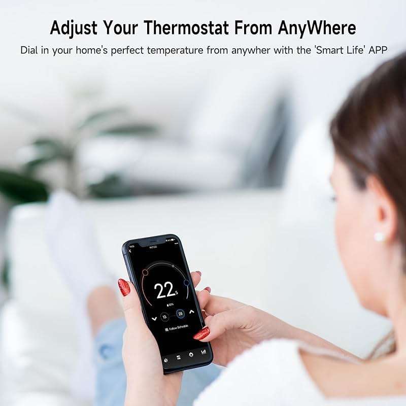 Smart Thermostat for House, WiFi Programmable Thermostat, Compatible with Alexa and Google Assistant, Remote Control Tuya/Smart Life, 𝗖-𝗪𝗶𝗿𝗲 𝗥𝗲𝗾𝘂𝗶𝗿𝗲𝗱 - Image 6