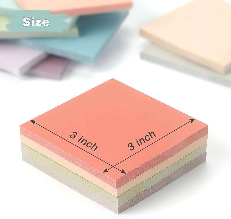 Osboo Sticky Notes 3x3 Inch, 12 Pack, 12 Assorted Vintage Color Self-Stick Notes Pads, 50 Sheets/Pad, Perfect for Office, School, and Home Organization - Image 2