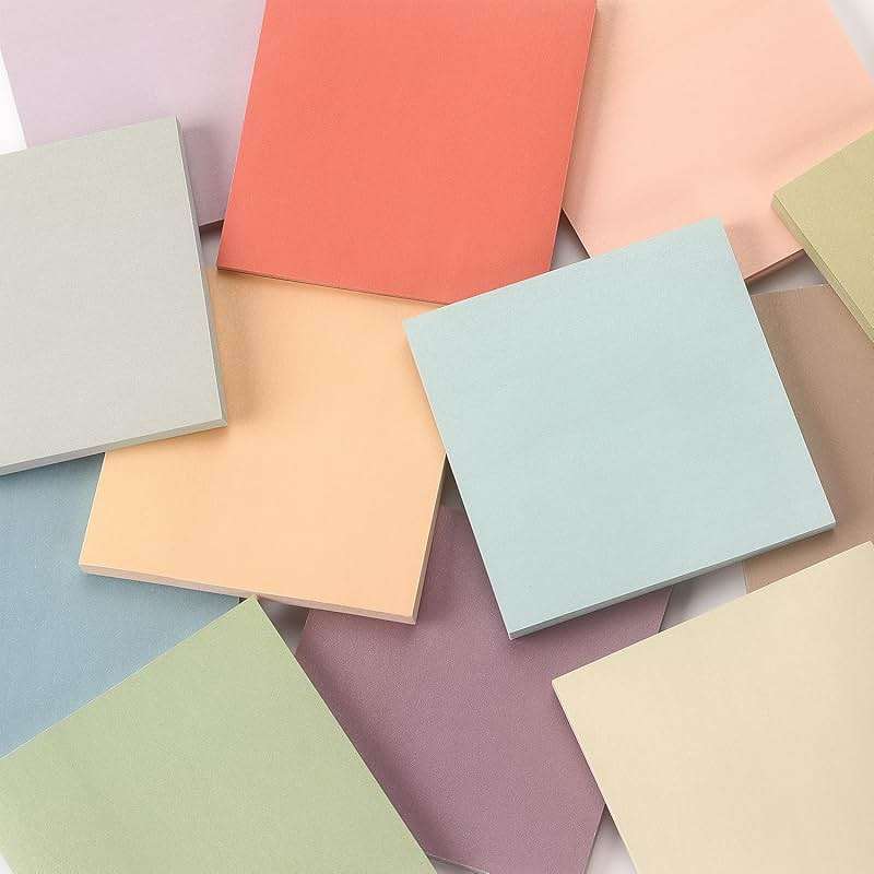 Osboo Sticky Notes 3x3 Inch, 12 Pack, 12 Assorted Vintage Color Self-Stick Notes Pads, 50 Sheets/Pad, Perfect for Office, School, and Home Organization - Image 6