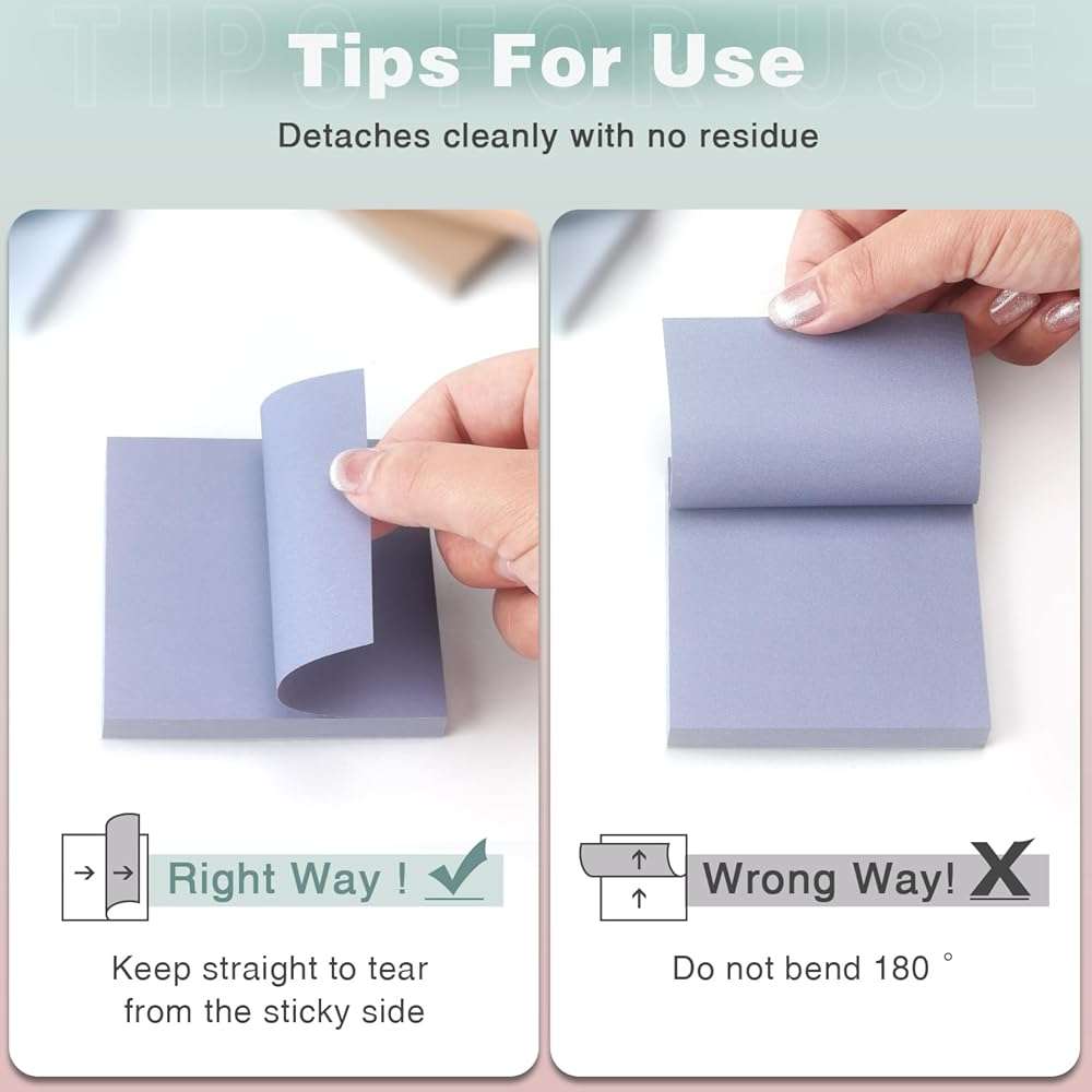 Vintage Colors Sticky Notes 3x3 inch, 8 Pads, Self-Stick Note Pads, Super Sticky Self-Adhesive Sticky Notes, 8 Pads/Pack, 80 Sheets/Pad - Image 3