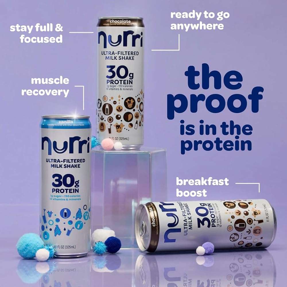 Nurri - 30g Protein Ultra Filtered Milk Shake – Chocolate - Lactose Free, Low Sugar, 150 Calories, 10 Vitamins and Minerals - 11 fl oz, 12 Cans - Image 4