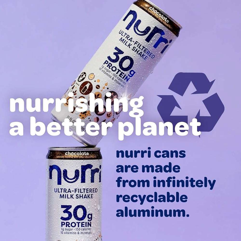 Nurri - 30g Protein Ultra Filtered Milk Shake – Chocolate - Lactose Free, Low Sugar, 150 Calories, 10 Vitamins and Minerals - 11 fl oz, 12 Cans - Image 5
