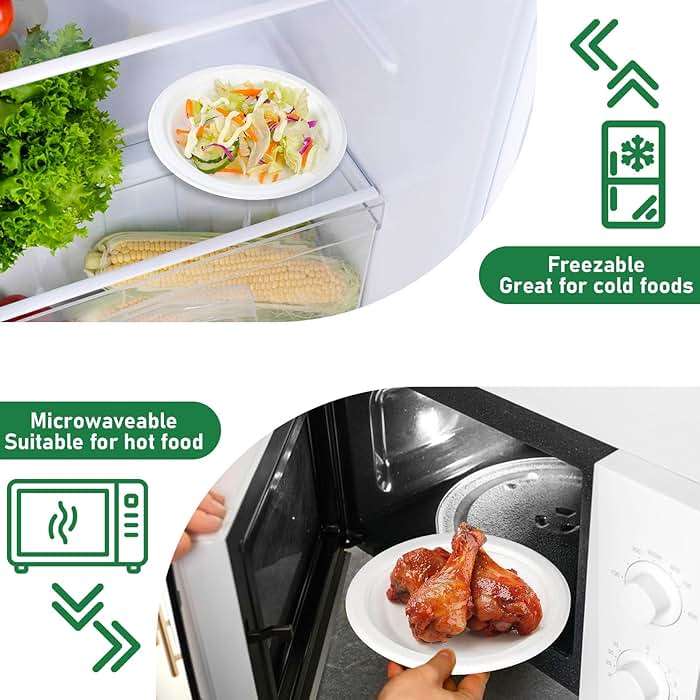 Uniecocus Small Plates Disposable, 6 Inch Paper Plates Bulk Heavy Duty, Compostable, White, 500 Count - Image 5