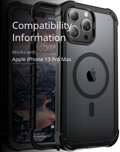 jaroco Magnetic for iPhone 13 Pro Max Case, [Compatible with MagSafe][Military Grade Drop Protection][Heavy Duty Protection][Non-Slip][Shockproof] 2-Layer Durable Bumper Phone Case 6.7''-Black - Image 3