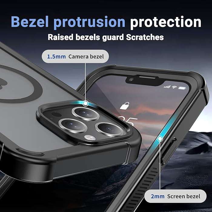 jaroco Magnetic for iPhone 13 Pro Max Case, [Compatible with MagSafe][Military Grade Drop Protection][Heavy Duty Protection][Non-Slip][Shockproof] 2-Layer Durable Bumper Phone Case 6.7''-Black - Image 6