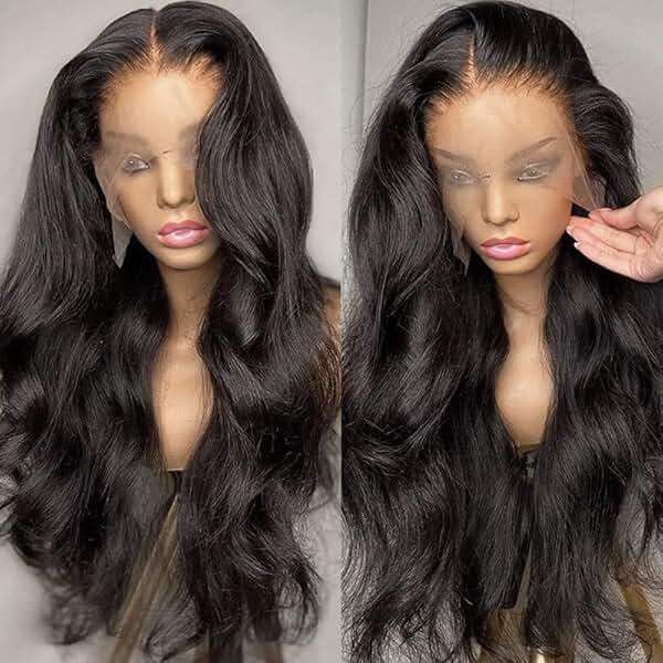 Hoisali 34 Inch 13x6 Body Wave Lace Front Wigs Human Hair 220% Density HD Transparent Lace Front Wigs Human Hair for Women Glueless Brazilian Virgin Human Hair Natural Black Body Wave Wig Pre Plucked - Image 8