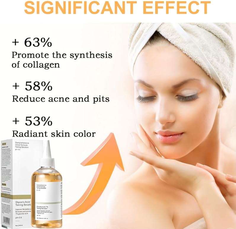 7% Glycolic Acid Exfoliating Toner, Gentle Exfoliating Toner, Smooth Skin, Restores Skin Vitality and Refreshing, Hydrating Formula, Pore Minimizer-240ml/8.44 fl.oz. - Image 3